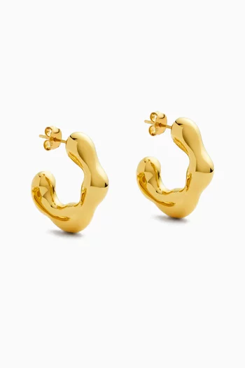 Eny Puffy Medium Hoop Earrings in 18kt Gold-plated Vermeil