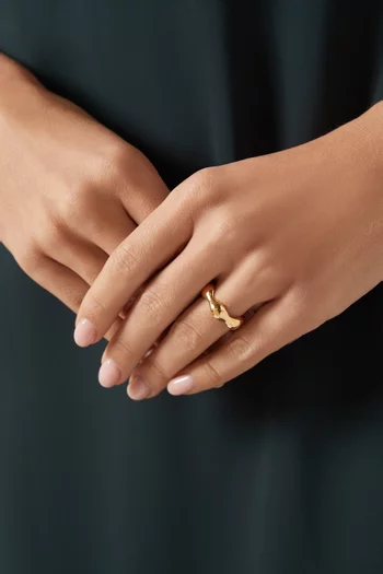 Eny Puffy Stacking Ring in 18kt Gold-plated Brass