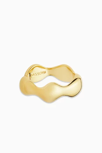 Eny Puffy Stacking Ring in 18kt Gold-plated Brass