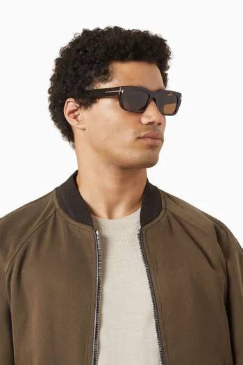 Icon Rectangular Sunglasses in Acetate