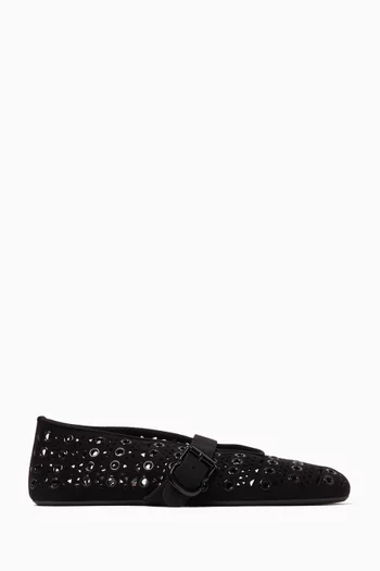 Vienne Ballet Flats in Goatskin Suede