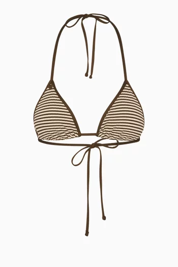x Bella Hadid Nick Striped Triangle Bikini Top