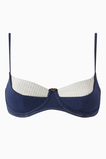 x Bella Hadid Underwire Bikini Top in Denim