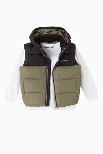 Hooded Gilet in Recycled Polyester