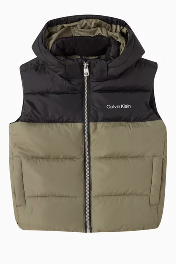 Hooded Gilet in Recycled Polyester