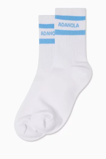 Logo Stripe Socks in Organic Cotton Blend