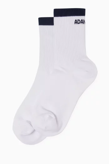 Logo Stripe Socks in Organic Cotton Blend