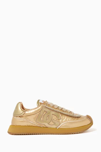 Aria Low-top Sneakers in Nylon & Leather