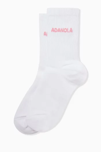 Logo Socks in Organic Cotton-blend