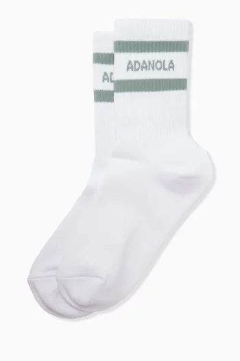 Sports Stripe Socks in Organic Cotton-blend