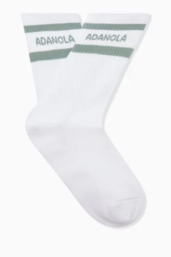 Sports Stripe Socks in Organic Cotton-blend