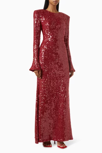 Sequin-embellished Dress in Viscose