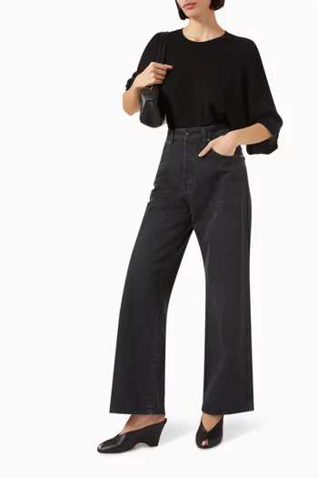 بنطال جينز دين بقصة ساق واسعة دينم