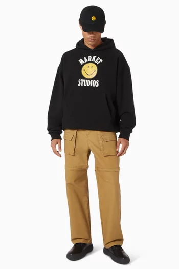 Smiley Lockup Hoodie in Cotton