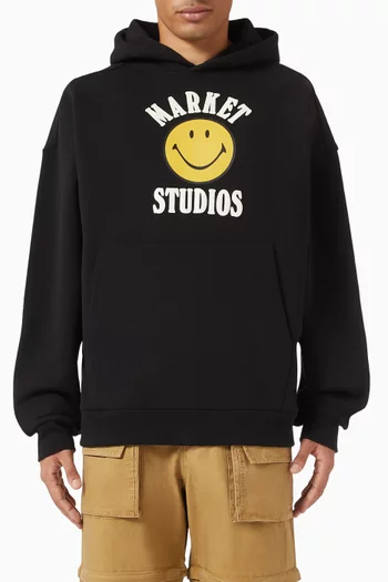 Smiley Lockup Hoodie in Cotton