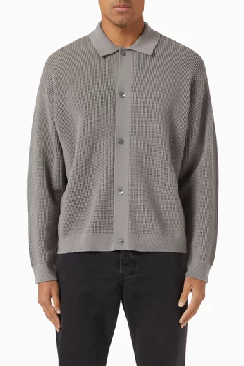 Open Knit Cardigan in Wool-blend