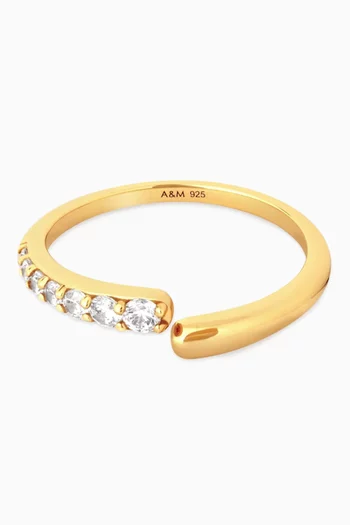 Orbit Crystal Ring in 18kt Gold Plated Sterling Silver