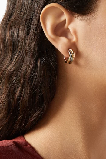 Vera Three-tone Hoop Earrings in Gold-plated Brass