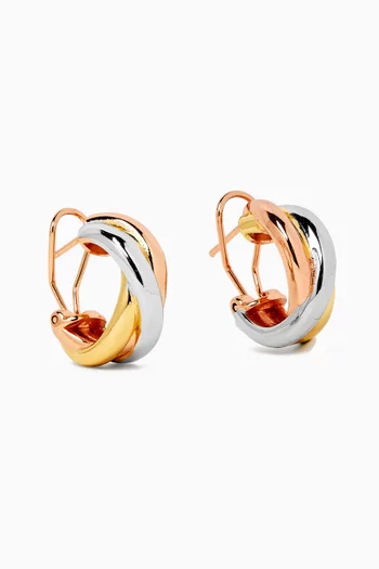 Vera Three-tone Hoop Earrings in Gold-plated Brass