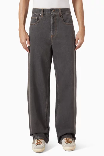 بنطال جينز مورجان بساقين واسعتين دينم