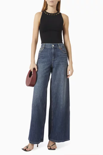 Heidi Grommet Tank Top in Viscose Blend