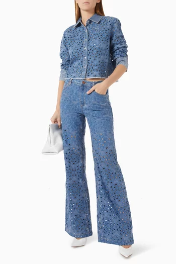 Finely Lasercut Shirt in Denim