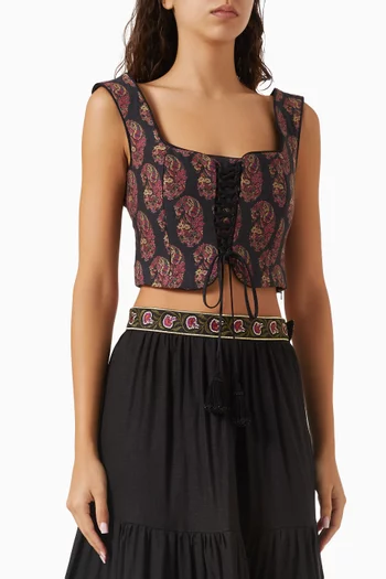Shalimar Bustier Top in Cotton Termeh
