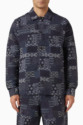 Layton Overshirt in Contrast Jacquard
