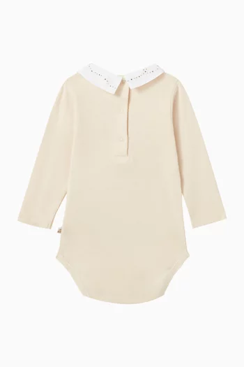 Collared Bodysuit in Organic Cotton