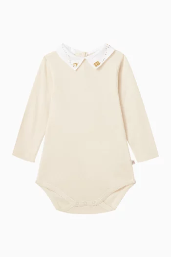 Collared Bodysuit in Organic Cotton