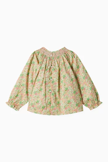 Floral-print Blouse in Organic Cotton