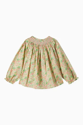 Floral-print Blouse in Organic Cotton