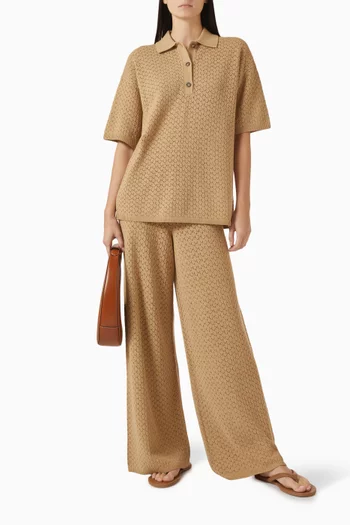 Wide-leg Pants in Cotton-knit