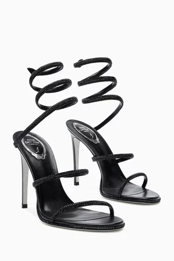 Cleo 105 Crystal-embellished Sandals in Satin
