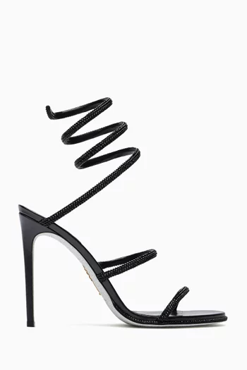 Cleo 105 Crystal-embellished Sandals in Satin