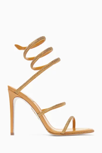 Cleo 105 Crystal-embellished Sandals in Satin