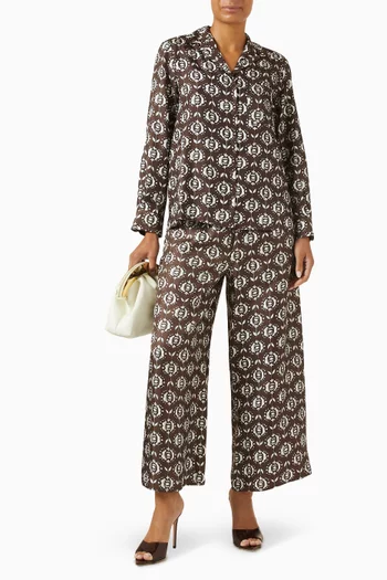 Tortona Wide-leg Pants in Silk-twill