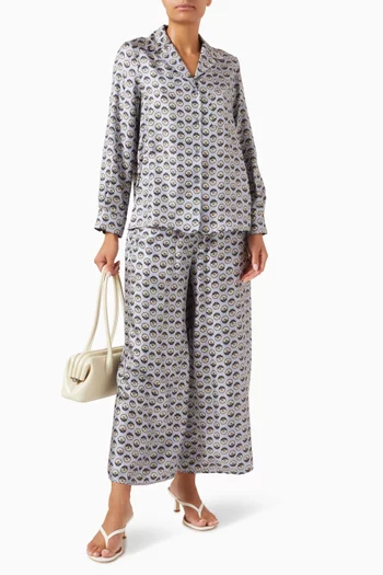 Tortona Wide-leg Pants in Silk-twill