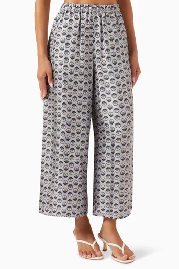 Tortona Wide-leg Pants in Silk-twill
