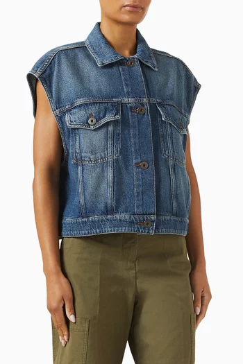 Mappa Gilet Blazer in Denim