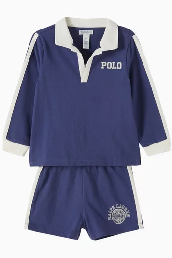 Polo Shirt & Shorts Set in Cotton