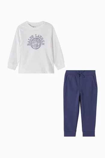 Logo T-shirt & Sweatpants Set in Cotton