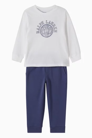 Logo T-shirt & Sweatpants Set in Cotton