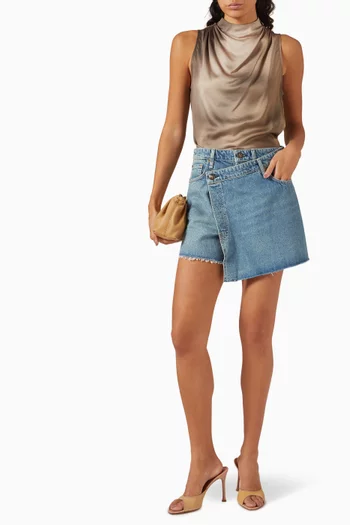Belina Mini Skort in Denim