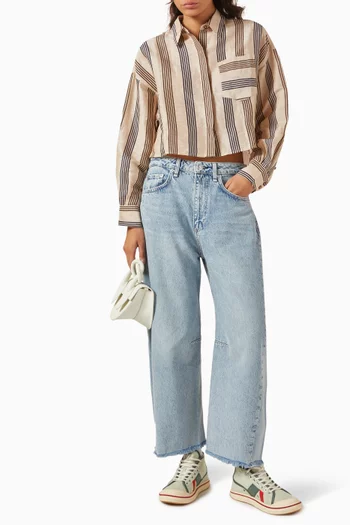 Charlie High-waisted Barrel Jeans in Denim