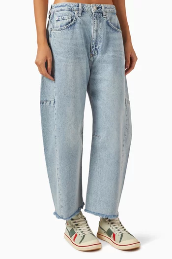 Charlie High-waisted Barrel Jeans in Denim