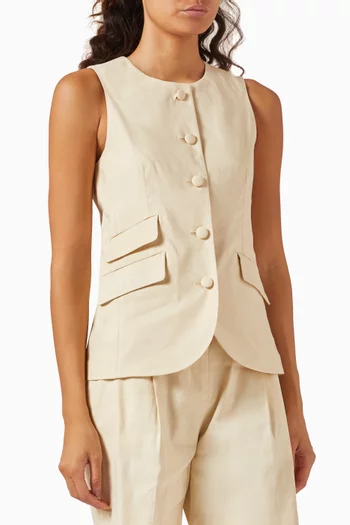 Slade Crew Vest in Linen Blend