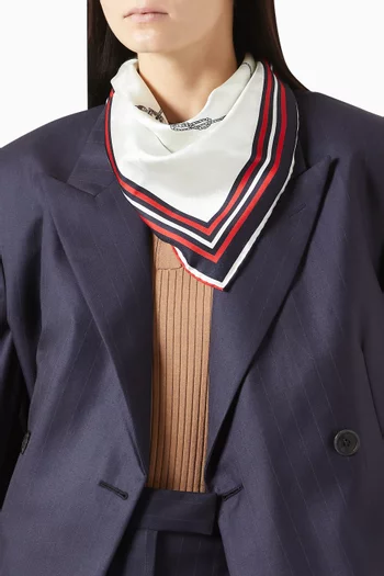 Logo-print Scarf in Silk-twill