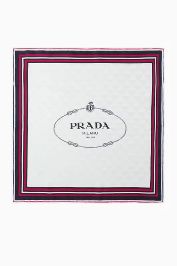 Logo-print Scarf in Silk-twill