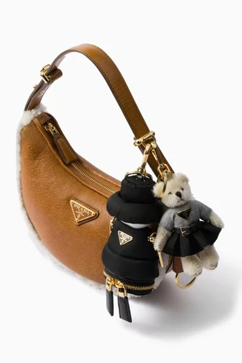 Teddy Bag Charm in Cotton-mohair